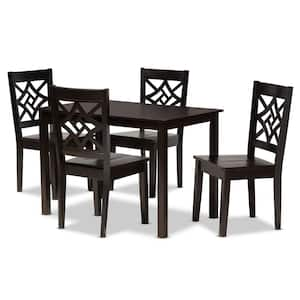 Nicolette 5-Piece Dark Brown Dining Set