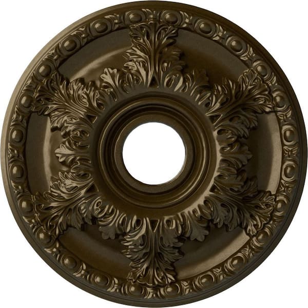 Ekena Millwork 18" x 3-1/2" ID x 2-1/2" Granada Urethane Ceiling Medallion (Fits Canopies upto 6-5/8") Brass
