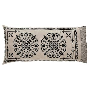 Custom House Black Tan Primitive Jacquard Medallion Cotton Blend King Pillowcase Set of 2