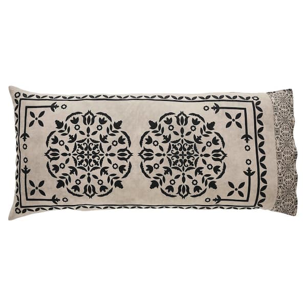 Custom House Black Tan Jacquard King Pillow Case Set of 2 21x40 4