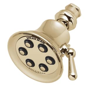 3-Spray 3.4 in. Single Wall MountHigh Pressure Fixed Adjustable Shower Head in Polished Brass