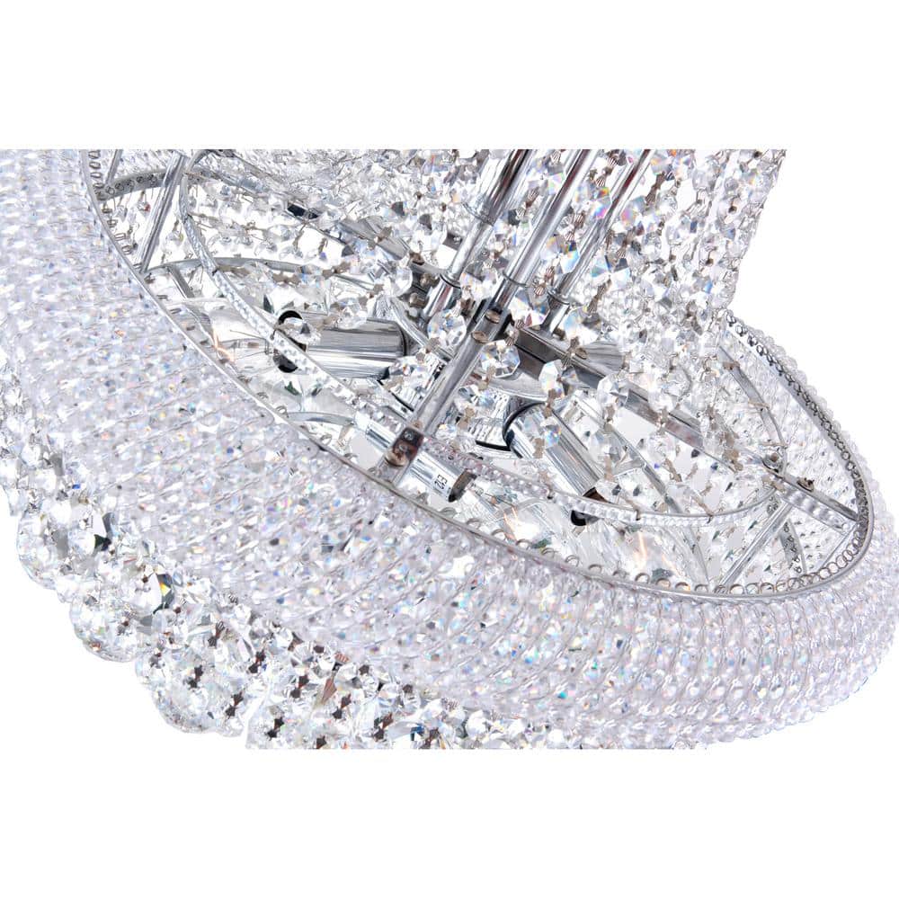 Empire 18" Chrome and Crystal 8-Light Chandelier