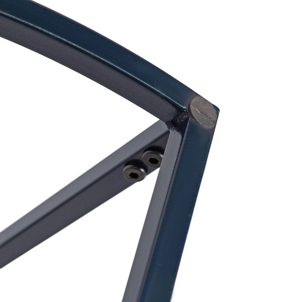 Dorrah Navy Blue Metal Half-Circle Console Table with Storage
