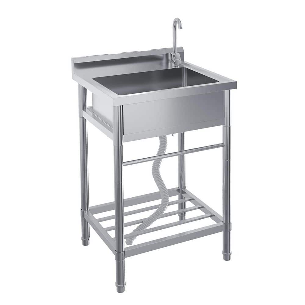 "20""D X 24""W X 41""H Free Standing Utility Sink Single Bowl Stainless Steel Commercial Kitchen Sink" price history on PriceWatchPro