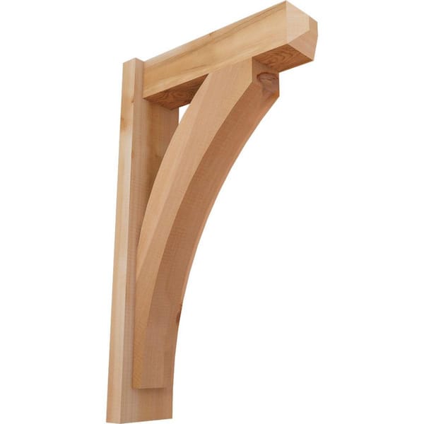 Ekena Millwork 6 in. x 30 in. x 18 in. Western Red Cedar Thorton Craftsman Smooth Outlooker