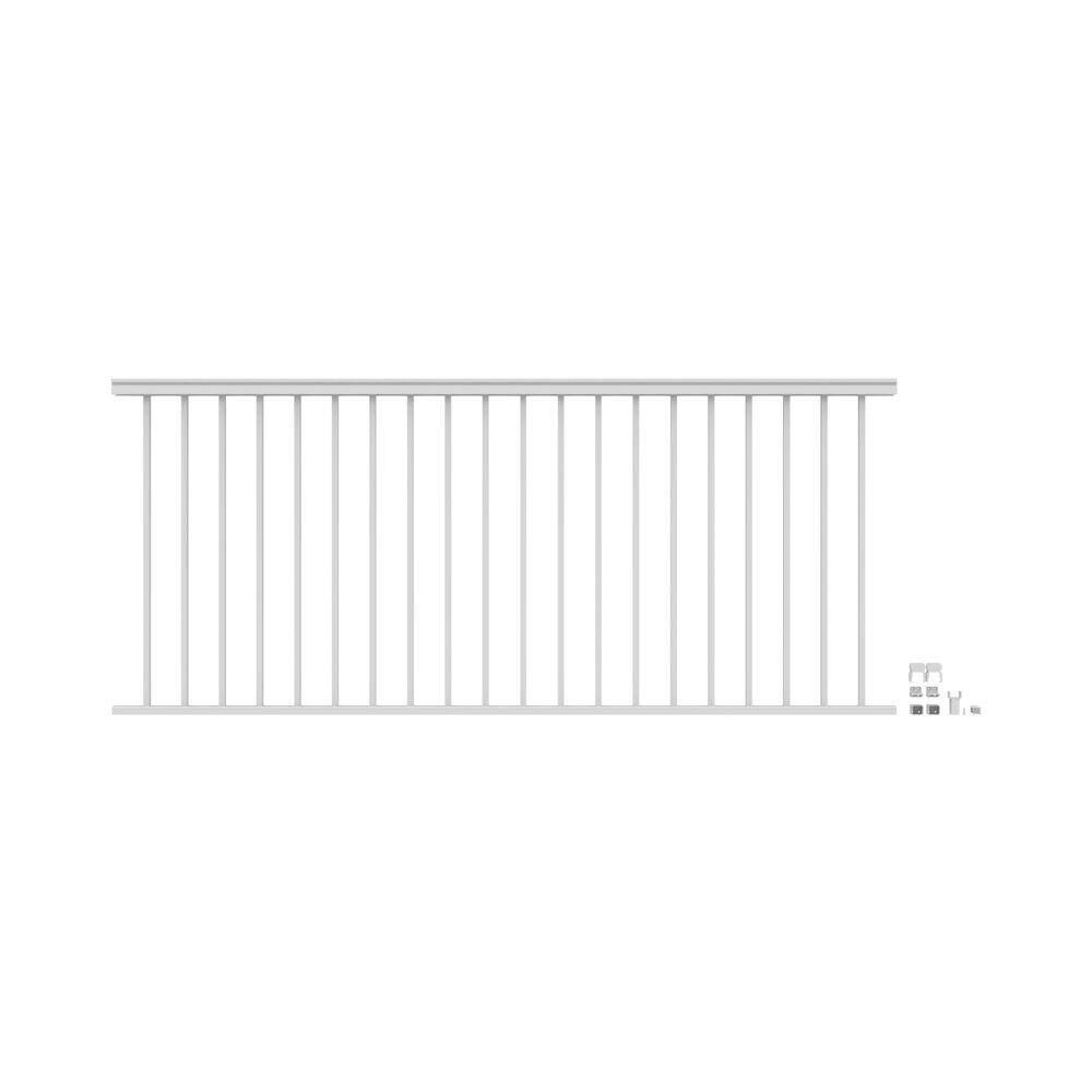 Barrette Outdoor Living VersaRail Classic 8 ft. x 42 in. White Aluminum ...