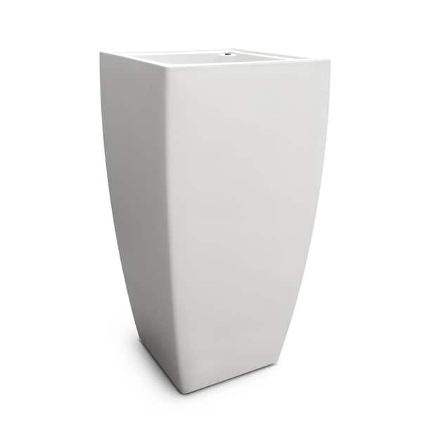 Mayne Kobi 38 in. x 20 in. Tall White Self-Watering Polyethylene Planter