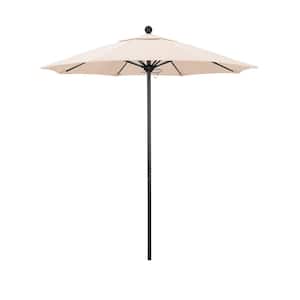 7.5 ft. Black Aluminum Commercial Market Patio Umbrella with Fiberglass Ribs and Push Lift in Canvas Pacifica