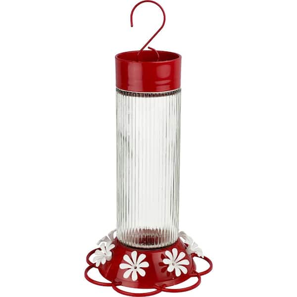 Nature's Way Ribbed Rose Glass Hummingbird Feeder 28 oz.