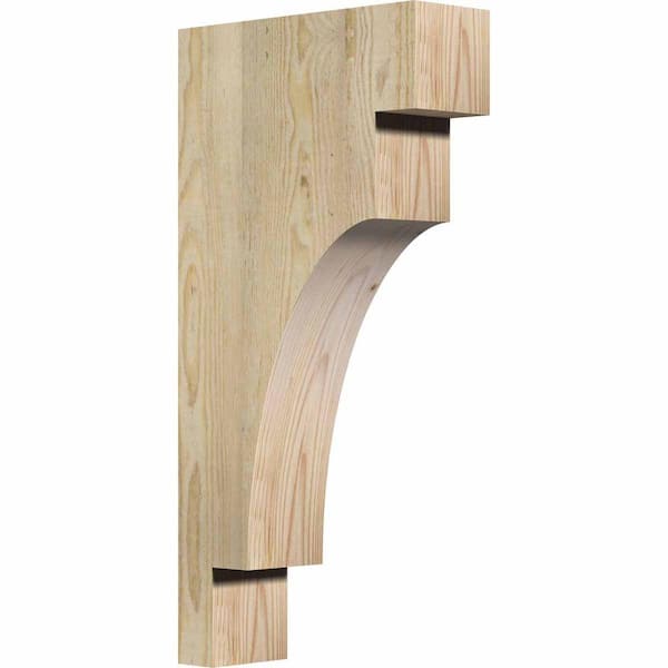 Ekena Millwork 4 in. x 12 in. x 24 in. Douglas Fir Mediterranean Rough Sawn Corbel