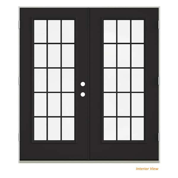 JELD-WEN 72 in. x 80 in. Bronze Right-Hand/Inswing Steel French