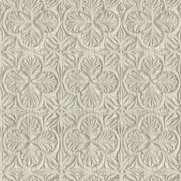 Chesapeake Karachi Wooden Damask Multi-Colored Prepasted Non Woven Wallpaper Sample