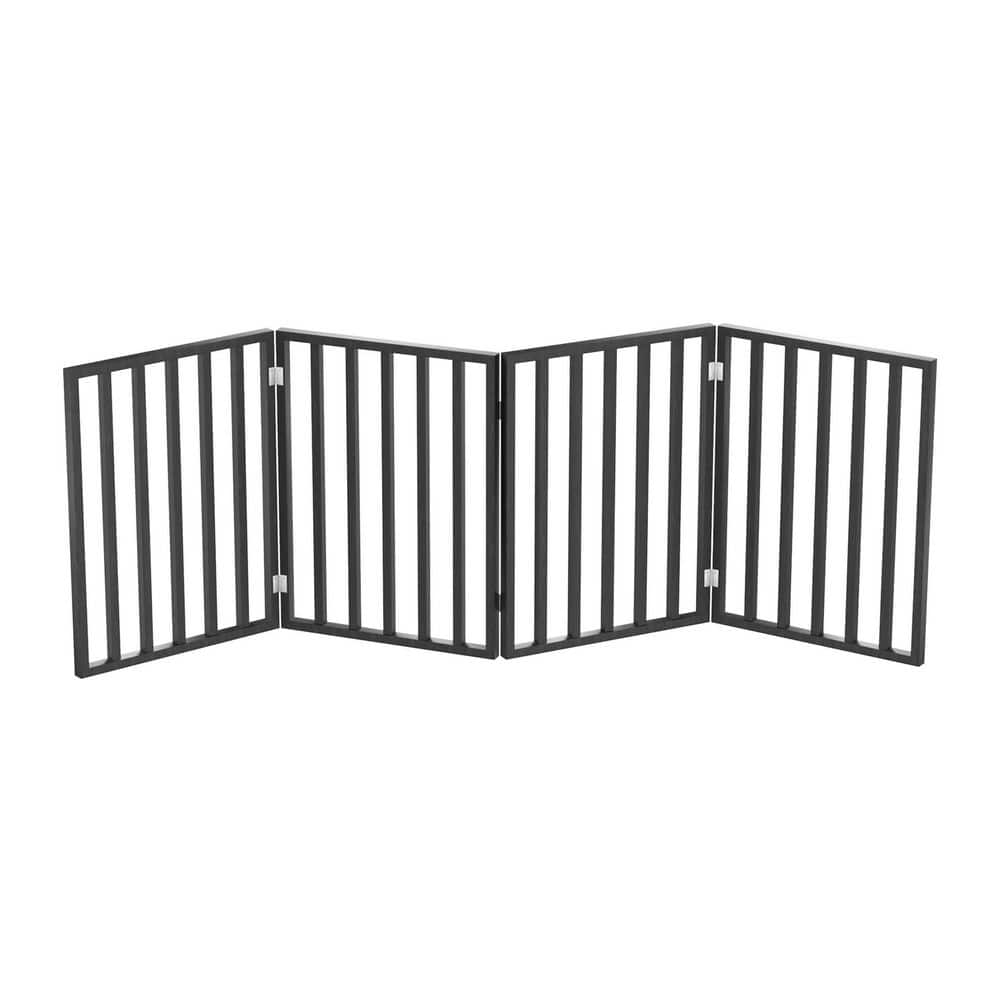 24 in. x 72 in. Wood Foldable Freestanding Dog Fence for Stairs Hallways or Doorways, Black (4-Pack) price history on PriceWatchPro