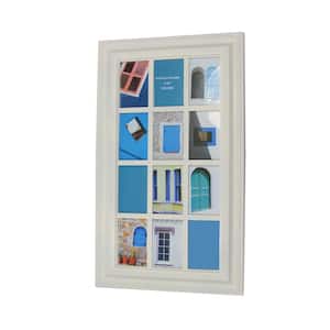 29 in. Cream White Photo Picture Frame Window Collage Wall Decoration