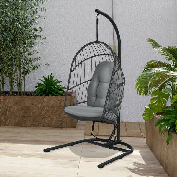 grey rattan swing