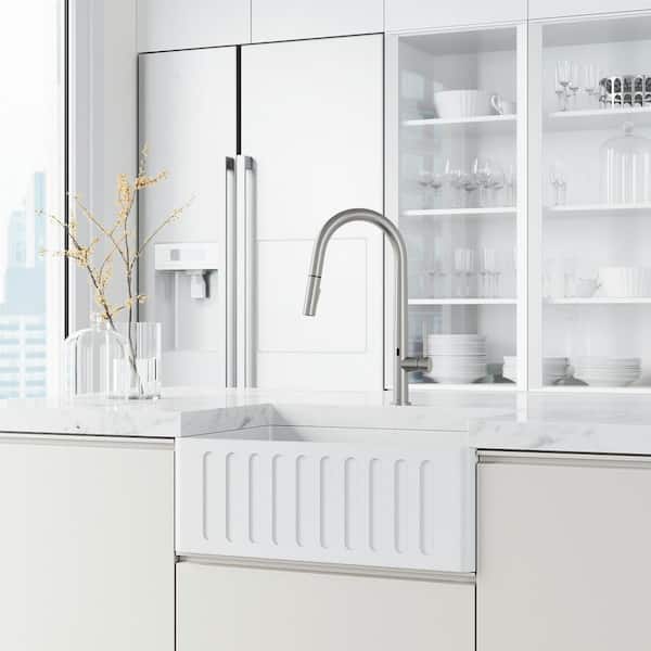 Greenwich Single-Handle Pull-Down Sprayer Kitchen Faucet with Touchless Sensor in Stainless Steel