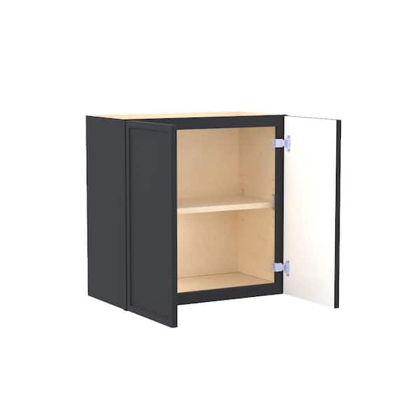 Franklin 24 in. W x 12 in. D x 24 in. H Assembled Plywood Wall Bridge Kitchen Cabinet in Valiant Onyx with Soft Close