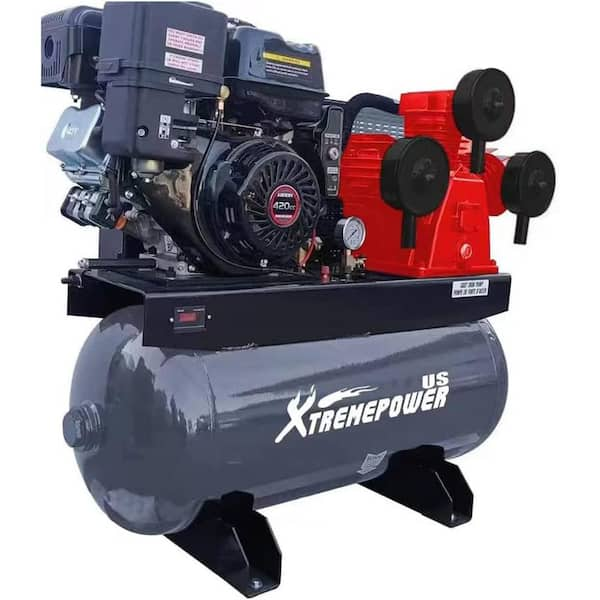 30 Gal. 125 PSI Maximum Pressure Heavy-Duty 13HP Gas Engine Piston Air Compressor