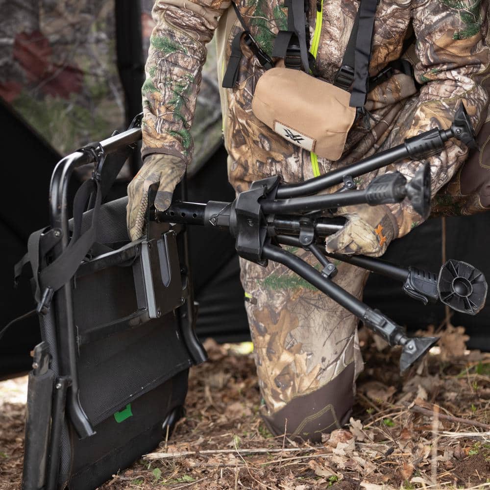 Deluxe Wide Swivel Hunting Chair with TearTuff Mesh and Adjustable Legs