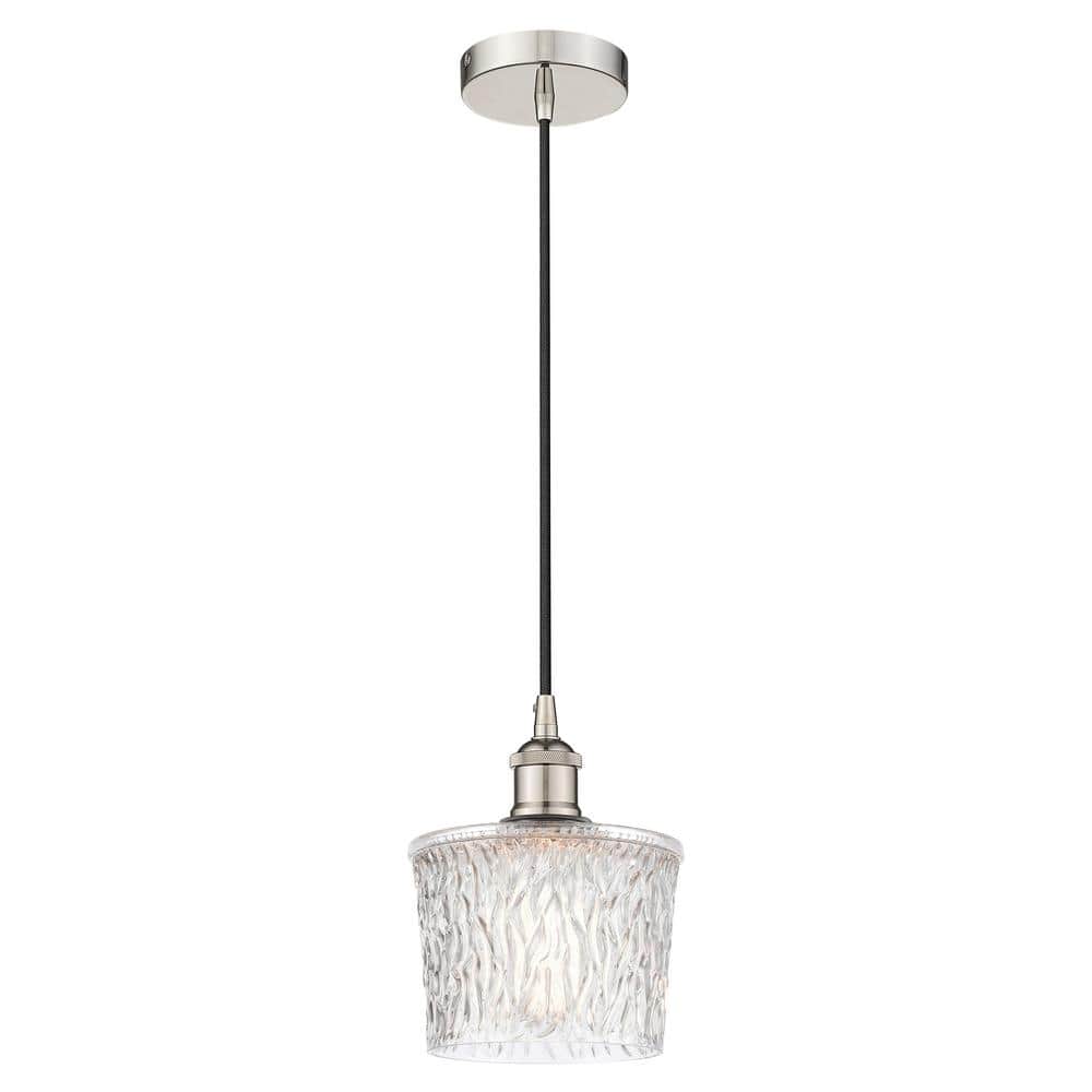 Niagra 60-Watt 1-Light Polished Nickel Standard Mini Pendant Light with Clear Glass Shade, No Bulbs Included price history on PriceWatchPro