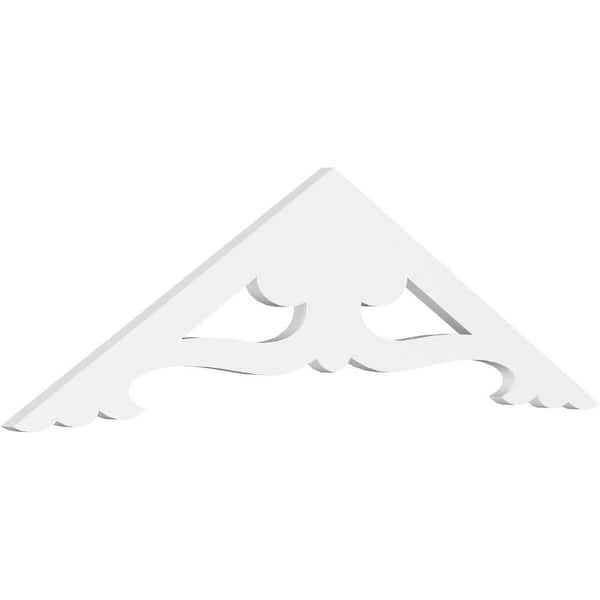 Ekena Millwork 1 in. x 48 in. x 14 in. (7/12) Pitch Cornelia Gable Pediment Architectural Grade PVC Moulding