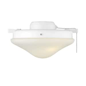 2-Light White Bowl Ceiling Fan Light Kit