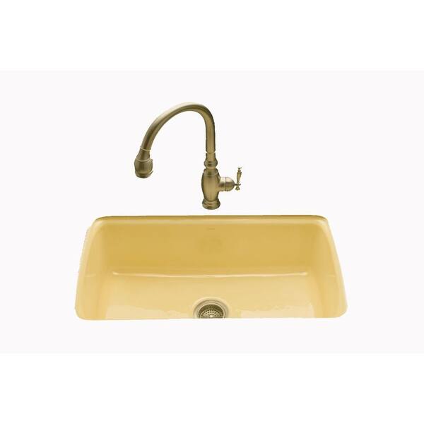 KOHLER Cape Dory Undermount 33 in. x 22 in. x 9.625 in. Single Bowl Kitchen Sink in Vapour Orange