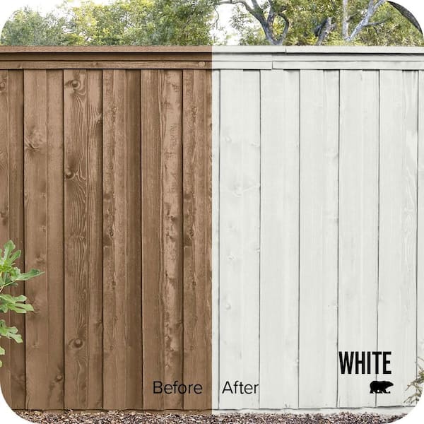 1 Gal. White Base Solid Color House and Fence Exterior Wood Stain