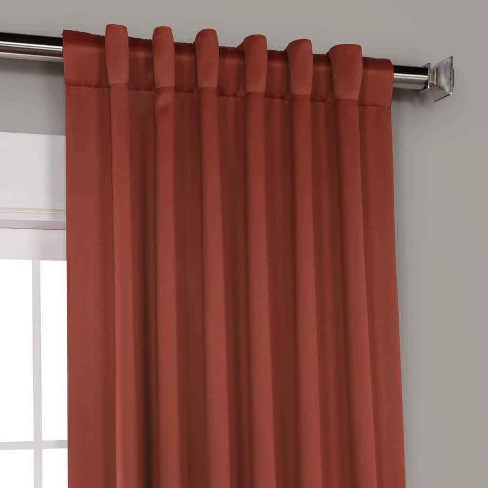 Spiced Berry Red Polyester Room Darkening Curtains, 50W X 96L