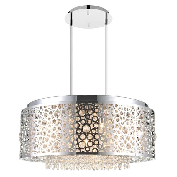 CWI Lighting Bubbles 9-Light Chrome Chandelier