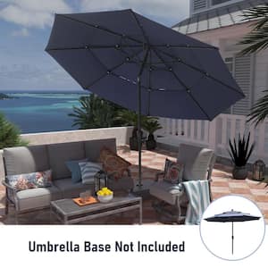 10 ft. Outdoor Aluminum Pole Patio Market Umbrella in Navy Blue with Double Air Vent