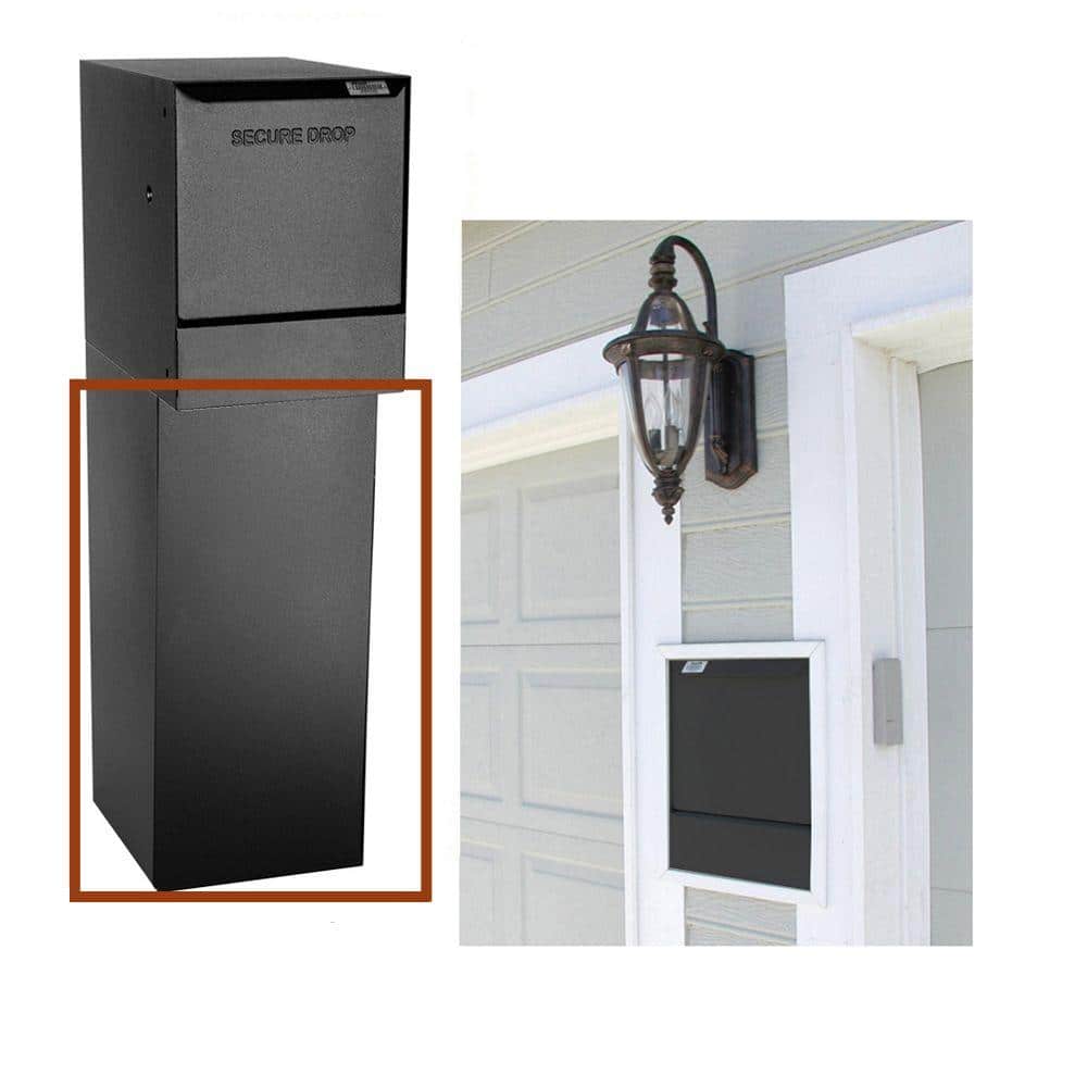 dVault Wall-Mount Delivery Bottom Hold Vault Mailbox, Black dVault Wall-Mount Delivery Bottom Hold Vault Mailbox, Black