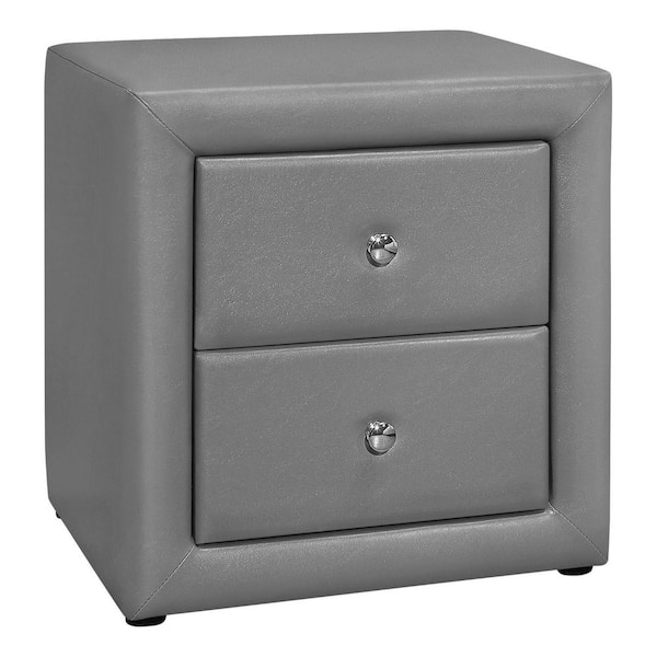 Gray 2 Drawer 20.5 in. W Nightstand