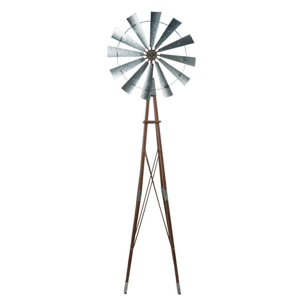 Alpine Corporation 101 in. Tall Outdoor Metal Windmill Spinner