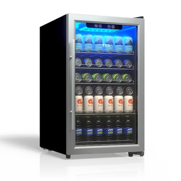 TCL 19.49 in. Single Zone 132 Cans Stainless Beverage Cooler