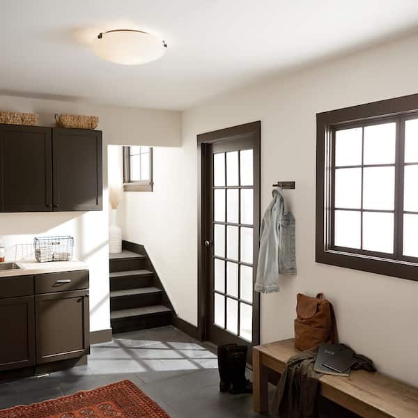 Lytham 17.25 in. 3-Light Olde Bronze Contemporary Hallway Flush Mount Ceiling Light