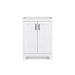 Brindle 24.5 in. W x 16.25 in. D x 33.8 in. H Single Sink Bath Vanity in White with White Cultured Marble Top