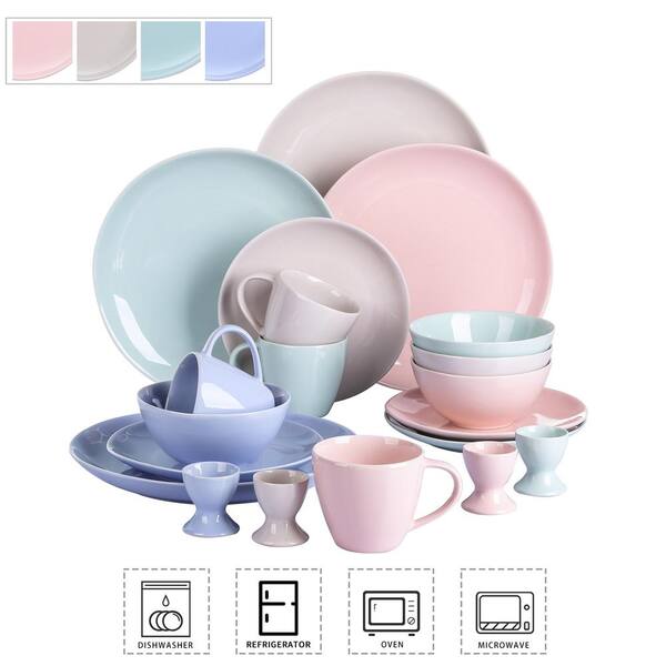 pastel colour dinner set