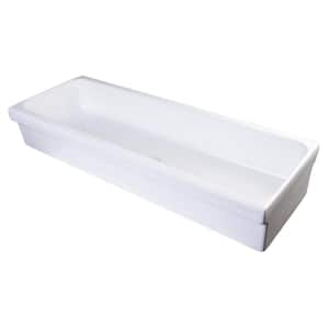 48 in. Trough Vessel Sink Basin in White