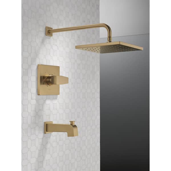 Delta Modern Gold 1-Handle Wall Mount Tub and Shower Trim Kit in