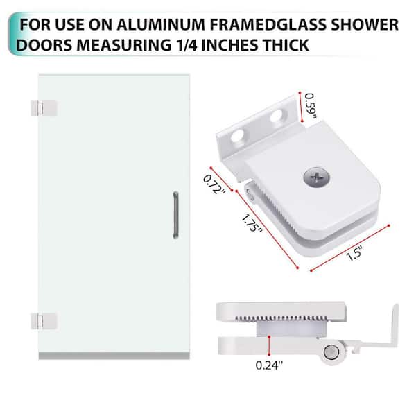 2-Piece Glass Shower Door Hinges Replacement Hinges for Shower Doors, Included Rust Resistant Shower Hardware in Silver