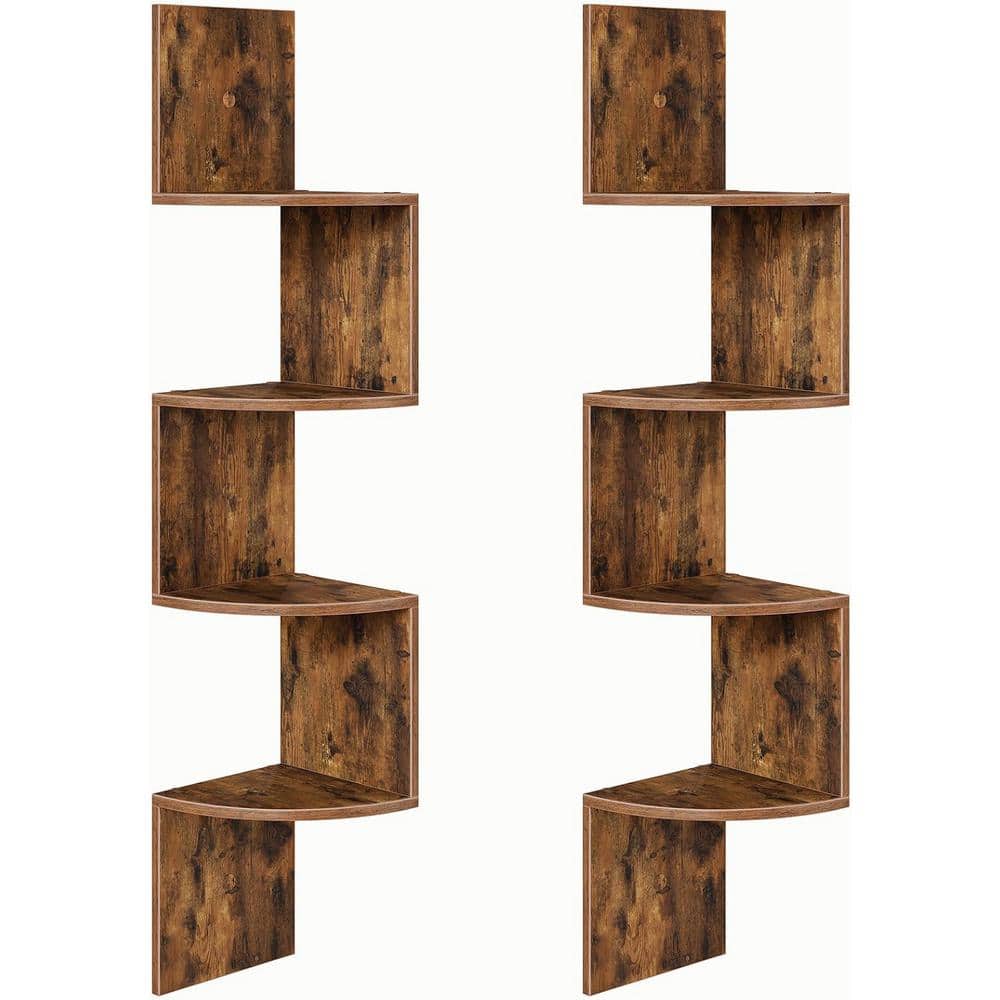 7.9 in. W x 7.9 in. D Rustic Brown Wood Floating Shelves for Wall Decor 2 D