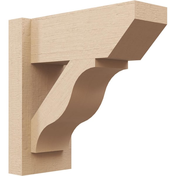 Ekena Millwork 6 in. x 14 in. x 14 in. Funston Slat Rough Cedar Woodgrain Timberthane Polyurethane Outlooker, Primed Tan