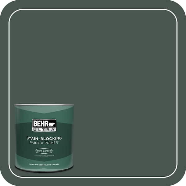 BEHR ULTRA 1 qt. #ECC-45-3 Conifer Extra Durable Semi-Gloss Enamel Interior Paint & Primer
