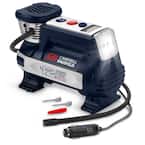 Digital Powerhouse 100 PSI 12V Portable Inflator with Automatic Shut-off, Safety Light and Accessories