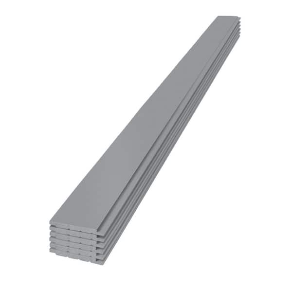 Edge 1 in. x 6 in. x 6 ft. Timeless MDF Boards Granite Gray Smooth Nickel Gap Shiplap (6-Pack)