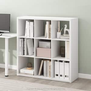Cubicle 43.7 in. Tall White Wood 9-Shelf Open Back Bookcase