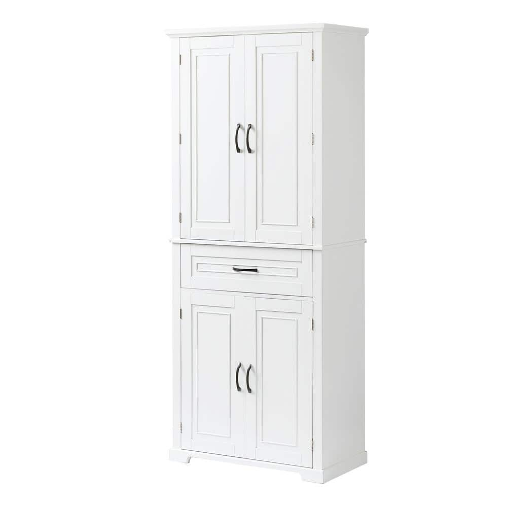 29.9 in. W. x 15.7 in. D x 72.2 in. H White MDF Freestanding Linen ...