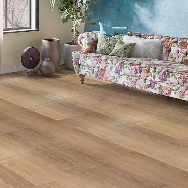 Light Brown 2 mm. T x 12 in. L x 2 in. W Water Resistant Wood Look Peel and Stick Vinyl Floor Tiles (30 sq.ft./Box)