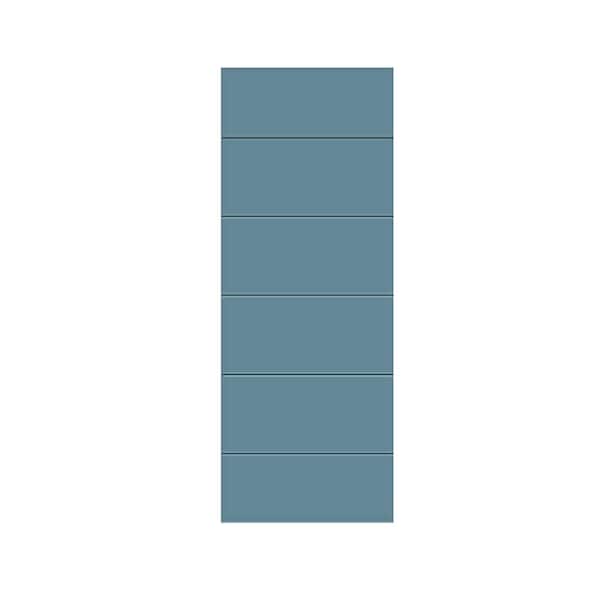 CALHOME Modern Classic Series 24 in. x 80 in. Dignity Blue Stained Composite MDF Paneled Interior Barn Door Slab